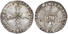 FRANCIA Enrico IV (1589-1610) Quarto di scudo 1597 L (Bayone) - Duplessy 1224 AG (g 9,68)

SPL
