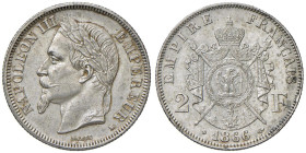FRANCIA Napoleone III (1852-1870) 2 Franchi 1866 BB - Gad. 527 AG (g 10,00)

SPL+