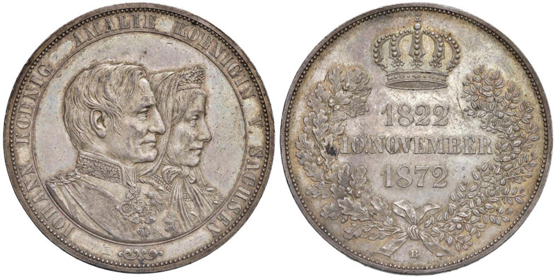 GERMANIA Sassonia Giovanni (1854-1873) Doppio Tallero 1872 B - Dav. 899 AG (g 37...