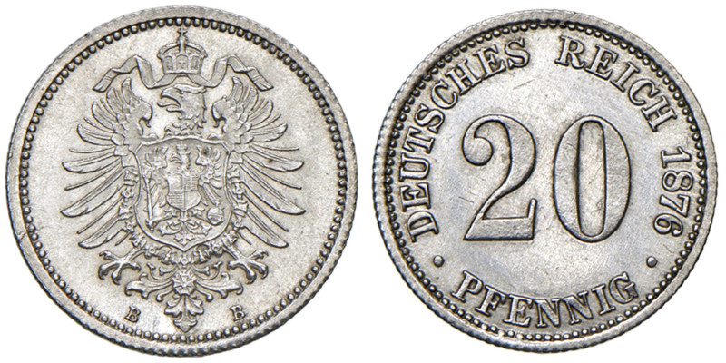 GERMANIA Guglielmo (1871-1888) 20 Pfennig 1876 B - KM 5 AG (g 1,09) 

qSPL