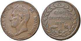 MONACO Onorato V (1819-1841) 5 Centesimi 1837 M C - KM 95 CU (g 9,11)

BB