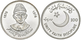 PAKISTAN 100 Rupie 1976 Anniversiario della nascita di Mohammad Ali Jinnah - KM 41 AG (g 20,36) Minimi segnetti

PROOF