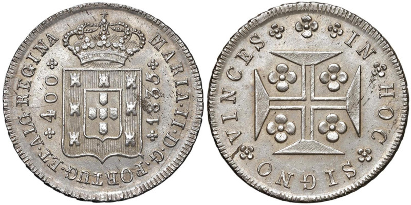 PORTOGALLO Maria II (1852-1870) 400 Reis 1835 - KM 403.2 AG (g 14,52)

SPL