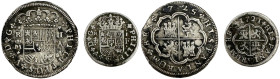 Spagna Filippo V (1700-1746) Lotto di due monete da 2 Real 1725 A e un Real 1721 F - KM 327 e 299 AG

come da foto