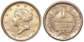 STATI UNITI Dollaro 1853 Ghirlanda chiusa - KM 73 (g 1,65) AU 

BB