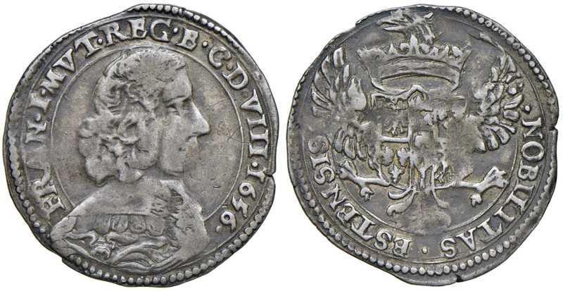 MODENA Francesco d'Este (1629-1658) Mezza lira 1656 - MIR 789/2 AG (g 3,42) R
...