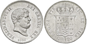 NAPOLI Ferdinando II di Borbone (1830-1859) Piastra da 120 grana 1855 - MIR 503/3 AG (g 27,60)

SPL