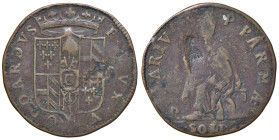 PARMA Odoardo Farnese (1622-1646) Soldo con contromarca tiara - MIR 1022 CU (g 6,11) Scrive l'Affò p. 271: "nell’atto di ritirarsi in zecca tali monet...