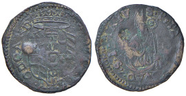 PARMA Odoardo Farnese (1622-1646) Quattrino con contromarca rosetta - MIR 1025 CU (g 1,70) RR 

MB