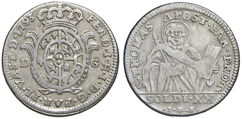 PARMA Ferdinando di Borbone (1765-1802) Lira 1793 - MIR 1081/2 MI (g 3,74)

BB