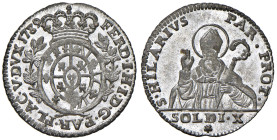 PARMA Ferdinando di Borbone (1765-1802) 10 Soldi 1789 - MIR 1084/2 MI (g 1,92) R Bellissimo esemplare con argentatura completa

FDC