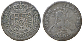 PARMA Ferdinando di Borbone (1765-1802) 5 Soldi 1784 - MIR 1086/1 MI (g 1,35) Modesti depositi al D/

BB+/BB