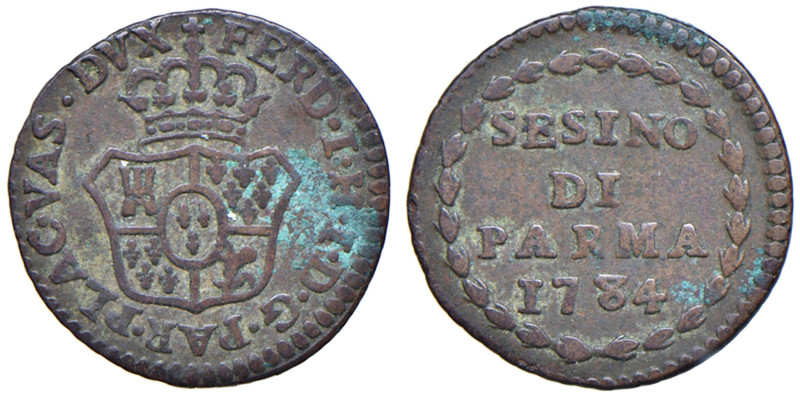 PARMA Ferdinando di Borbone (1765-1802) Sesino 1784 - MIR 1088/2 CU (g 1,27) Bor...