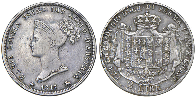 PARMA Maria Luigia d'Austria (1815-1847) 2 Lire 1815 - MIR 1094; Gig. 8 AG (g 9,...