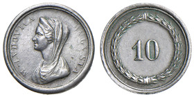 PARMA Maria Luigia d'Austria (1815-1847) Gettone per 10 anni di servizio (?) - M. Federico, Le medaglie di Maria Luigia duchessa di Parma, Parma 1981,...