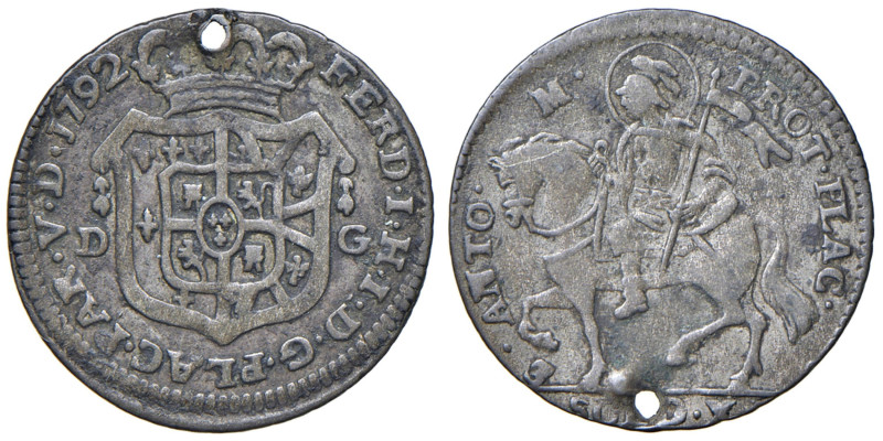 PIACENZA Ferdinando di Borbone (1765-1802) 10 Soldi 1792 - MIR 1191/2 MI (g 2,20...