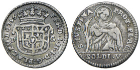 PIACENZA Ferdinando di Borbone (1765-1802) 5 Soldi 1795 - MIR 1194/4 MI (g 1,21) Rara con argentatura

BB+