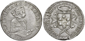 PISA Ferdinando II de Medici (1621-1670) Tallero 1621 - MIR 449 AG (g 27,68) RR Ritocchi sullo stemma.

M.di BB