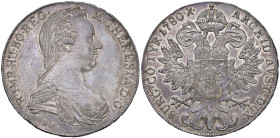 VENEZIA Maria Teresa d'Austria (1740-1780) Tallero 1780 - Hafner 41 AG (g 28,05) R

SPL