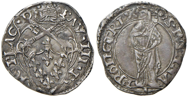 Paolo III (1534-1549) Piacenza - Terzo di Paolo da 5 Soldi (o Grosso ) - Munt. 7...