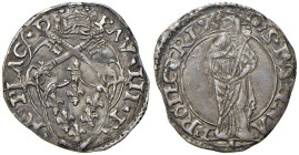 Paolo III (1534-1549) Piacenza - Terzo di Paolo da 5 Soldi (o Grosso ) - Munt. 70 AG (g 1,72) NC

qSPL