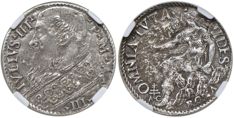 Giulio III (1550-1555) Giulio - Munt. 16a AG (g. 3,23) R In Slab CCG n. AA944734...