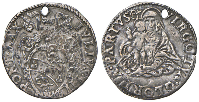 Giulio III (1550-1555) Grosso - Munt. 38 AG (g 1,41) RR Forata.

MB-BB