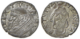 Sisto V (1585-1590) Contraffazione del baiocco cognata Castiglione - MIR 141 MI (g 1,00) R Contraffazione d'epoca.

M.di SPL
