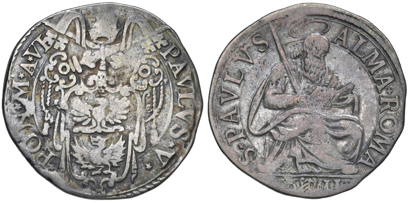 Paolo V (1605-1621) Testone VI 1611 An. VI - Munt. 57a AG (g 9,31 ) R

MB+/BB