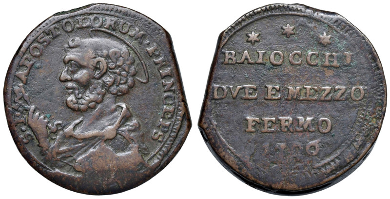 Pio VI (1775-1799) Fermo - Sanpietrino 1796 - Munt. 322 CU (g 20,94)

BB