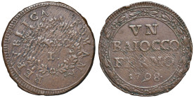 Repubblica romana (1798-1799) Fermo - Baiocco - Bruni 31 CU (g 7,70)

BB