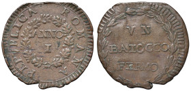 Repubblica romana (1798-1799) Fermo - Baiocco - Bruni 32 CU (g 6,34)

BB