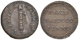 Repubblica romana (1798-1799) Fermo - Mezzo baiocco - Bruni 38 CU (g 6,11) RR

BB+
