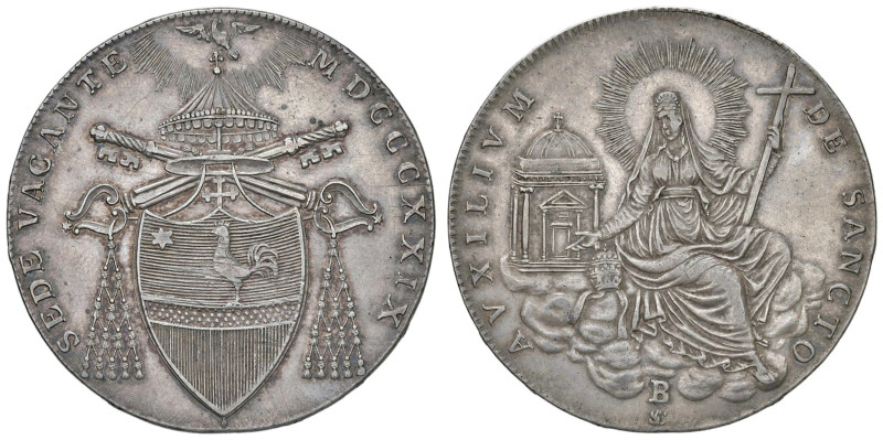 Sede vacante (1829) Scudo romano 1829 - Munt. 5 AG (g 26,51) 

SPL/qSPL