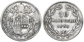 Gregorio XVI (1831-1846) Bologna - 10 Baiocchi 1839 An. IX - MIR 32a AG (g 2,60) R 

qBB