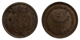 Pio IX (1846-1878) Quattrino 1851 An. VI - Munt. 37 CU (g 1,84)

SPL+