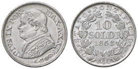 Pio IX (1846-1878) 10 Soldi 1866 An. XXII - Munt. 54c AG (g 2,51) 

FDC