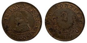 Pio IX (1846-1878) Centesimo 1866 An. XXI - Munt. 63 CU (g 1,05) R

qFDC