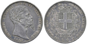 Vittorio Emanuele II (1849-1861) 5 Lire 1854 T - Nomisma 779 AG (g 24,93) R Colpetto.

qSPL