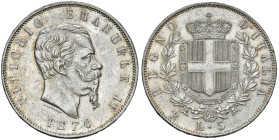 Vittorio Emanuele II (1861-1878) 5 Lire 1870 R - Nomisma 887 AG R

SPL