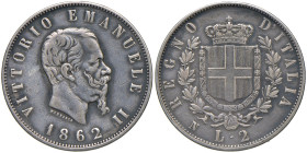 Vittorio Emanuele II (1861-1878) 2 Lire 1862 N - Nomisma 904 AG RR

BB+