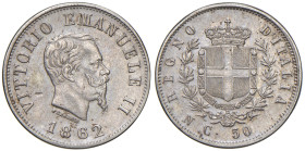 Vittorio Emanuele II (1861-1878) 50 Centesimi 1862 N - Nomisma 921 AG R Segnetti di pulizia.

BB-SPL
