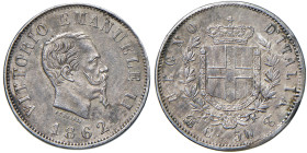 Vittorio Emanuele II (1861-1878) 50 Centesimi 1862 T stemma - Nomisma 922 AG

SPL-FDC