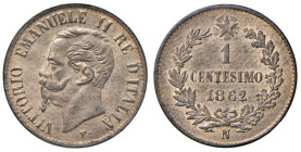 Vittorio Emanuele II (1861-1878) Centesimo 1862 N - Nomisma 967 CU Cifra 2 della data ribattuta su 1.

FDC