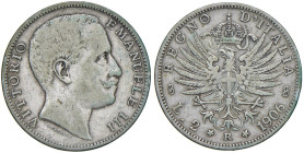 Vittorio Emanuele III (1900-1946) 2 Lire "Aquila sabauda" 1906 - Nomisma 1156 AG 

qBB