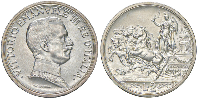 Vittorio Emanuele III (1900-1946) 2 Lire "Quadriga briosa" 1916 - Nomisma 1165 A...