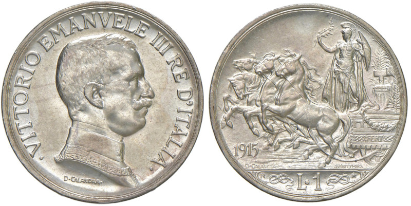 Vittorio Emanuele III (1900-1946) Lira "Quadriga briosa" 1915 - Nomisma 1203 AG ...