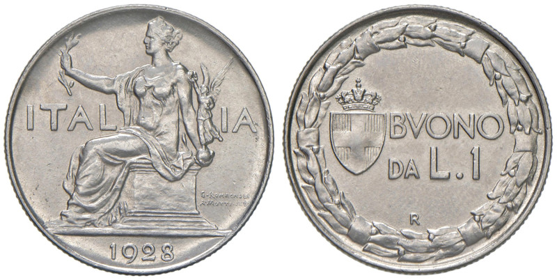 Vittorio Emanuele III (1900-1946) Buono da una Lira 1928 - Nomisma 1209 NI

SP...