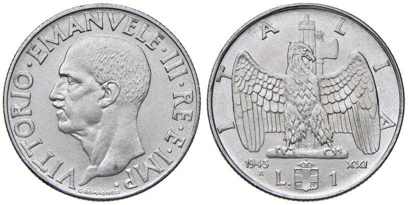 Vittorio Emanuele III (1900-1946) Lira "Impero" 1943 An. XXI - Nomisma 1232 AC R...