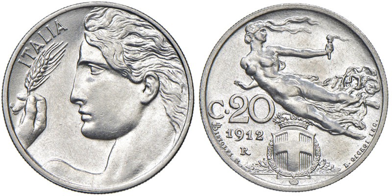 Vittorio Emanuele III (1900-1946) 20 Centesimi "Libertà librata" 1912 - Nomisma ...